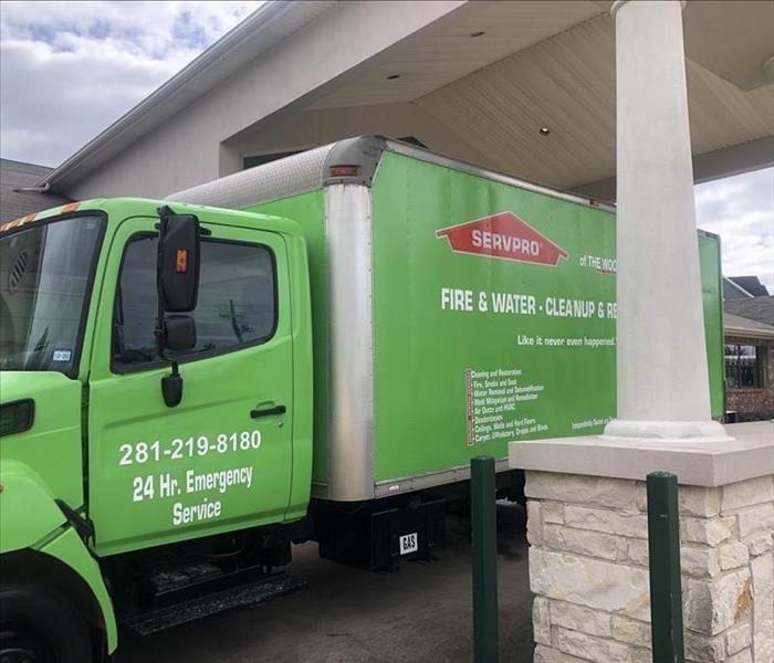 Green SERVPRO box truck.