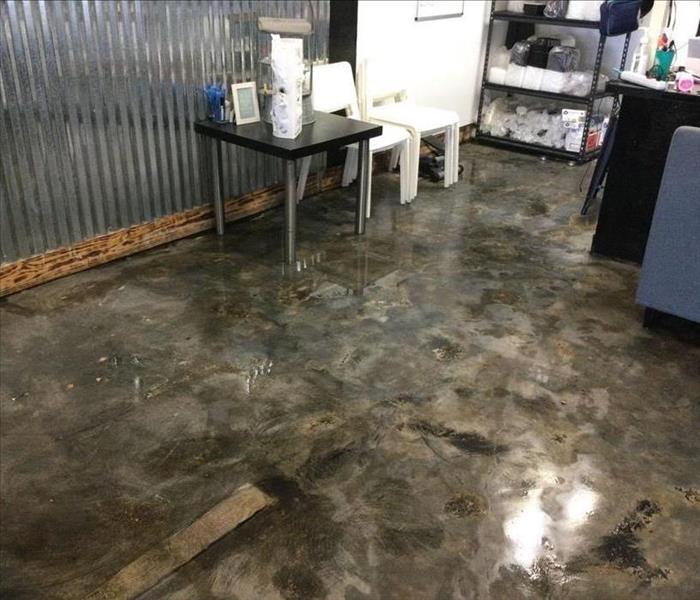 Standing water in a Houston business.