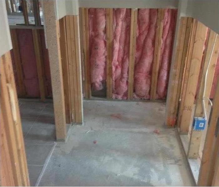 Drywall removal due to flood water