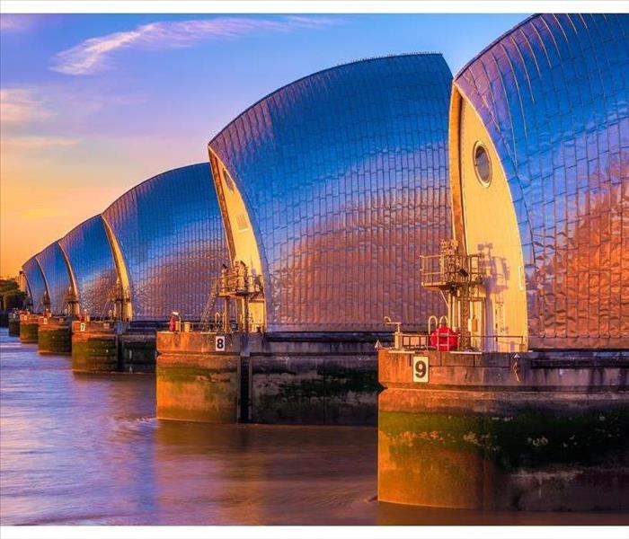 The Thames Barrier in England